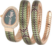 Just Cavalli Glam Snake Green Dial Multicolor Steel Strap Watch for Women - JC1L163M0265