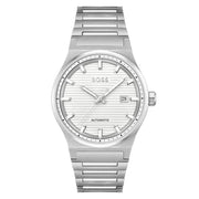 Hugo Boss Candor Automatic White Dial Silver Steel Strap Watch for Men - 1514186