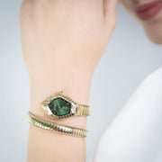 Just Cavalli Speranza Green Dial Gold Steel Strap Watch for Women - JC1L356M0035