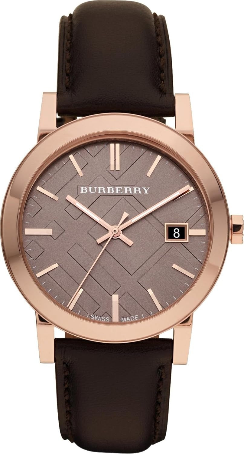 Burberry Classic Quartz Brown Dial Brown Leather Strap Watch for Men - BU9013