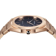 D1 Milano Ultra Thin Black Dial Gold Steel Strap Watch for Men  - D1-UTBJ16