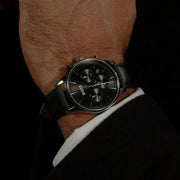 Hugo Boss Avery Chronograph Black Dial Black Leatherr Strap Watch for Men - 1514211