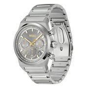 Hugo Boss Candor Chronograph Silver Dial Silver Steel Strap Watch for Men - 1514221