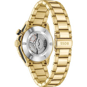 Hugo Boss Bossmatic Automatic Black Dial Gold Steel Strap Watch for Men - 1514180