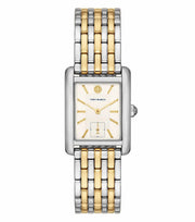 Tory Burch Eleanor White Dial Two Tone Steel Strap Watch for Women - TBW1070
