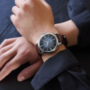 Seiko Presage Cocktail Time Automatic Blue Dial Brown Leather Strap Watch for Men - SRPK15K1