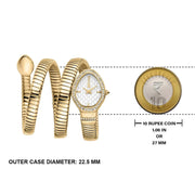 Just Cavalli Carezza Silver Dial Gold Steel Strap Watch for Women - JC1L372M0025