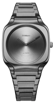 D1 Milano Square Gray Dial Grey Steel Strap Watch for Men - D1-SQBJ11