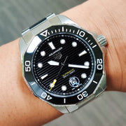 Tag Heuer Aquaracer Professional 300 Automatic Black Dial Silver Steel Strap Watch for Men - WBP201A.BA0632
