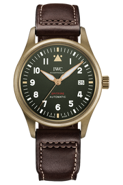 IWC Pilot's Watch Automatic Spitfire Green Dial Brown Leather Strap Watch for Men - IW326802