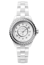 Chanel J12 Quartz Diamonds White Dial White Steel Strap Watch for Women - J12 H3110