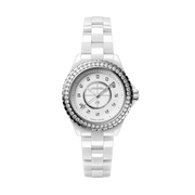 Chanel J12 Quartz Diamonds White Dial White Steel Strap Watch for Women - J12 H6418