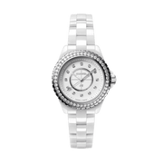 Chanel J12 Quartz Diamonds White Dial White Steel Strap Watch for Women - J12 H6418