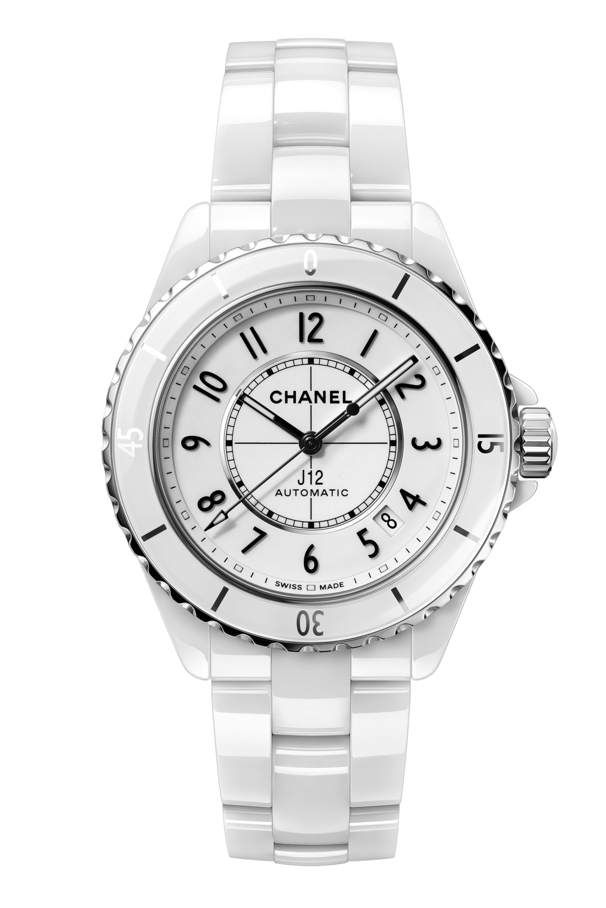 Chanel J12 Quartz White Dial White Steel Strap Watch for Women - J12 H5698
