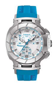 Tissot T Race Chronograph White Dial Brown Rubber Strap Watch for Women - T048.217.17.017.02