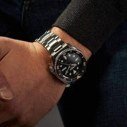 Seiko 5 Sports Automatic Black Dial Silver Steel Strap Watch For Men - SRPD57K1