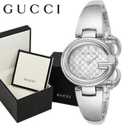 Gucci Guccissima Quartz Silver Dial Silver Steel Strap Watch For Women - YA134511