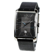 Calvin Klein Window Black Dial Black Leather Strap Watch for Men - K2M21107