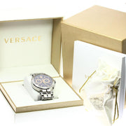 Versace Aion Chronograph Black Dial Silver Steel Strap Watch For Men - VE1D01019