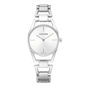 Calvin Klein Dainty Silver Dial Silver Steel Strap Watch for Women - K7L23146