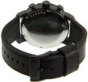 Fossil Nate Chronograph Black Dial Black Leather Strap Watch for Men - JR1354