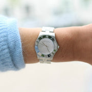 Marc Jacobs Blade Chronograph Silver Dial Silver  Steel Strap Watch for Women - MBM3125