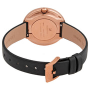 Swarovski Crystalline Pure Black Dial Black Leather Strap Watch for Women - 5275043