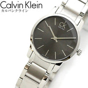 Calvin Klein City Grey Dial Silver Steel Strap Watch for Women - K2G23161