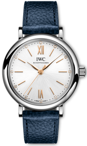 IWC Portofino Automatic Silver Dial Blue Leather Strap Watch for Women - IW357411