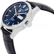 Tag Heuer Carrera Calibre 5 Automatic Blue Dial Blue Leather Strap Watch for Men - WAR201E.FC6292