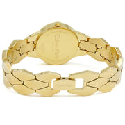 Calvin Klein Snake Silver Dial Yellow Gold Steel Strap Watch For Women - K6E23546
