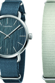 Calvin Klein Even Green Dial Green NATO Strap Watch for Men - K7B211WL
