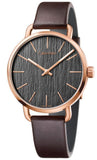 Calvin Klein Even Grey Dial Brown Leather Strap Watch for Women - K7B236G3