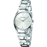 Calvin Klein Dainty Silver Dial Silver Steel Strap Watch for Women - K7L23146