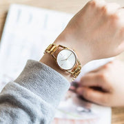 Calvin Klein Dainty White Dial Gold Steel Strap Watch for Women - K7L23546