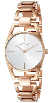 Calvin Klein Dainty White Dial Rose Gold Steel Strap Watch for Women - K7L23646