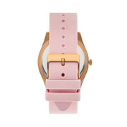 Guess Clarity Gold Dial Pink Silicone Strap Watch for Women - GW0109L2