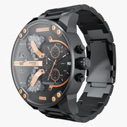 Diesel Big Daddy Chronograph Black Dial Black Steel Strap Watch For Men - DZ7312