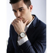 Hugo Boss Navigator Chronograph White Dial Brown Leather Strap Watch for Men - 1513495