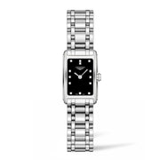 Longines Dolcevita Black Dial Silver Steel Strap Watch for Women - L5.258.4.57.6