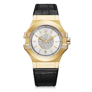 Maserati Potenza Diamonds Silver Dial Black Leather Strap Watch For Women - R8851108505