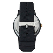 Lacoste 12.12 Chronograph Black Dial Black Silicon Strap Watch for Men - 2011012