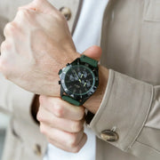 Lacoste Tiebreaker Chronograph Black Dial Green Silicon Strap Watch for Men - 2011153