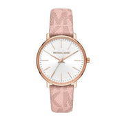 Michael Kors Pyper Quartz White Dial Pink Leather Strap Watch For Women - MK2859