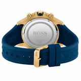 Hugo Boss Globetrotter Chronograph Blue Dial Blue Silicone Strap Watch for Men - 1513822