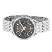 Fossil Tailor Mother of Pearl Black Dial Silver Steel Strap Watch for Women - ES3911