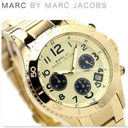 Marc Jacobs Rock Metal Chronograph Gold Dial Gold Steel Strap Watch for Men - MBM3158