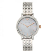 Emporio Armani Interchangeable Mother of Pearl Dial Silver Steel Strap Watch For Women - AR80020