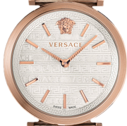 Versace V-Twist White Dial White Leather Strap Watch for Women - VELS00419