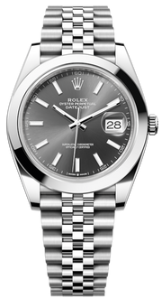 Rolex Datejust 41 Oyster Grey Dial Silver Oystersteel Bracelet Watch for Men - M126300-0008